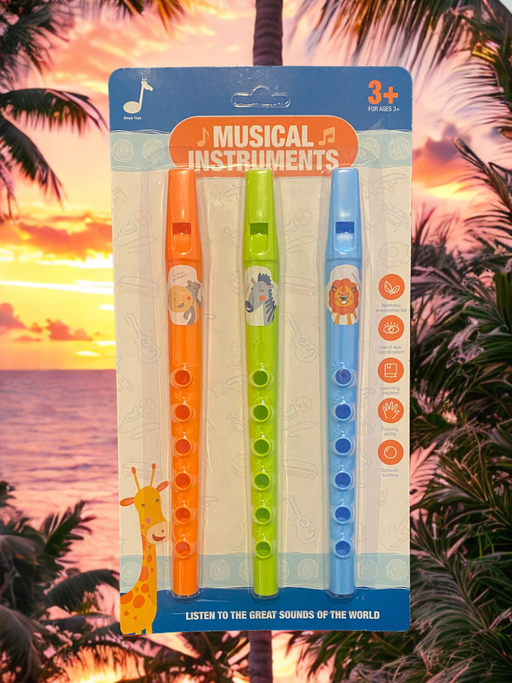🎵 Set Instrumente Muzicale pentru Copii – Flaute Colorate, 3 Bucăți (3+ ani)