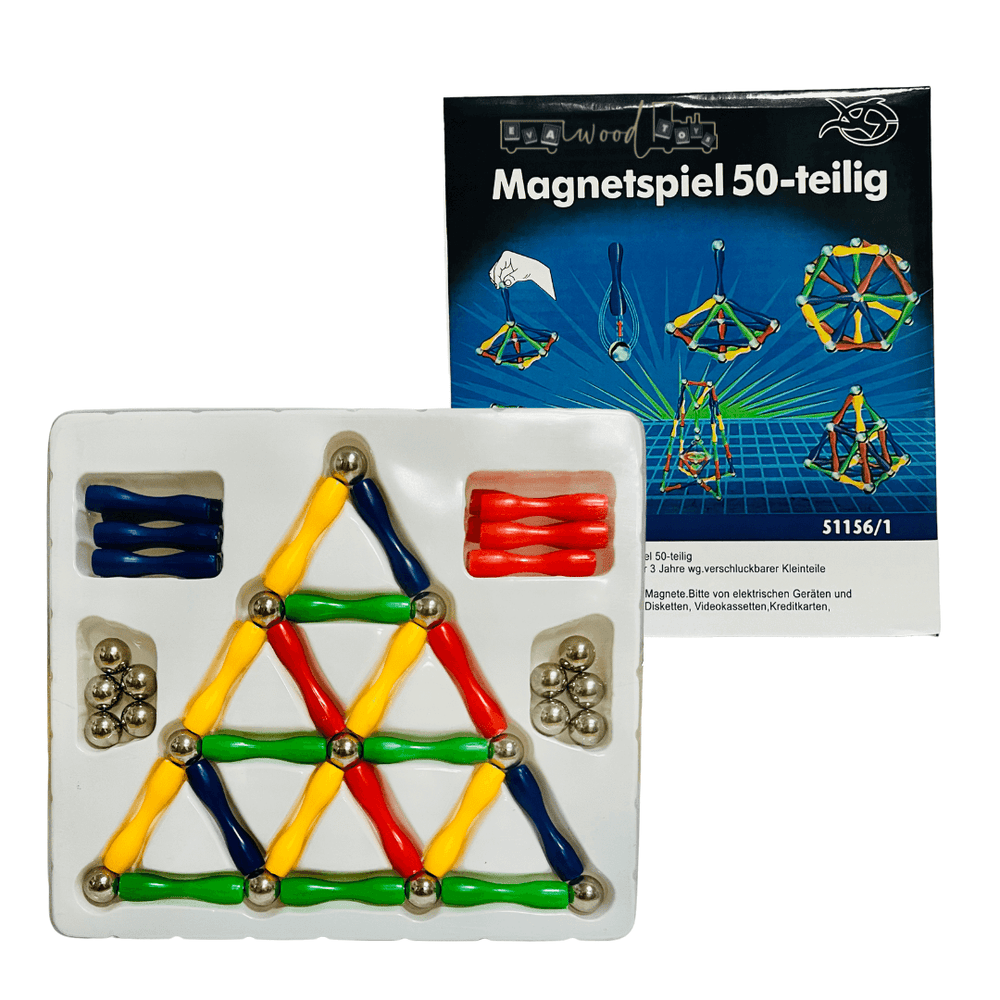 Construcții magnetice 3D – Set educativ STEM 50 piese