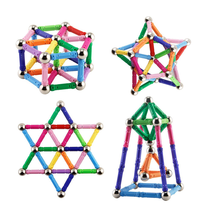 Construcții magnetice 3D – Set educativ STEM 50 piese