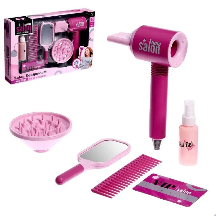 Set Salon de Înfrumusețare pentru Copii – Salon Fashion Beauty cu Uscător, Accesorii Coafură, 3+ ani
