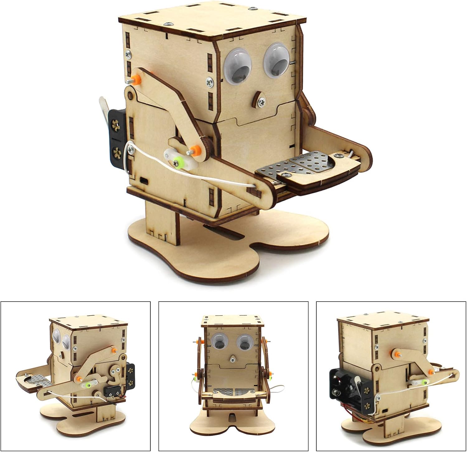 Robot Educativ DIY din Lemn – Kit Asamblare STEM pentru Copii