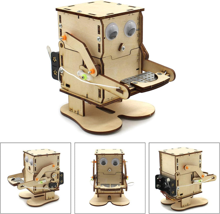 Robot Educativ DIY din Lemn – Kit Asamblare STEM pentru Copii