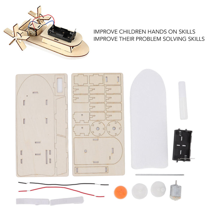 Barcă DIY din Lemn cu Motor Electric – Kit Educațional STEM pentru Copii