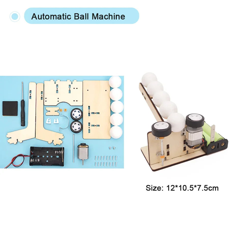 ⚙️ Kit STEM Educațional – Mașină de Lansat Mingea (Pitching Machine)