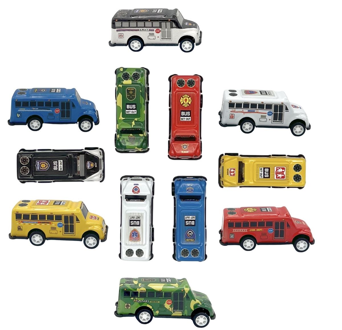 Set mașinuțe metalice Die-Cast – 12 bucăți, Pull Back 🚗