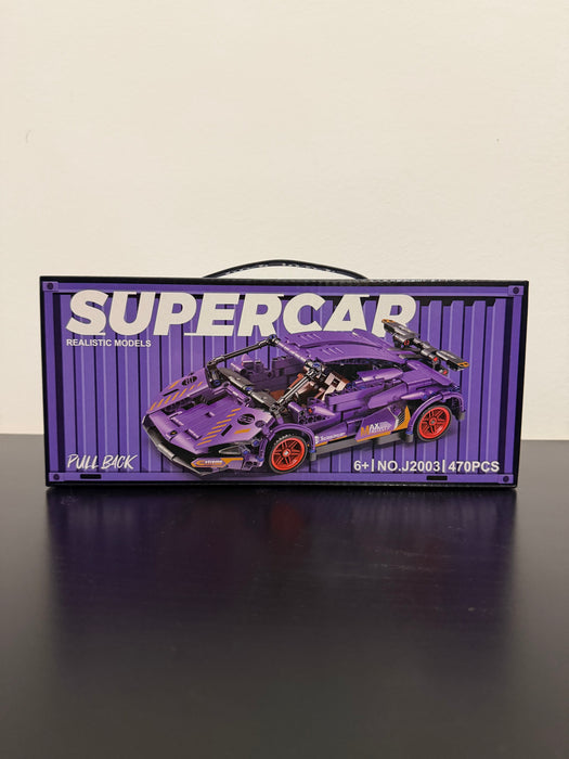 🏎️ Set Construcție Supercar, 470 Piese, Funcție Pull Back, 6+ ani