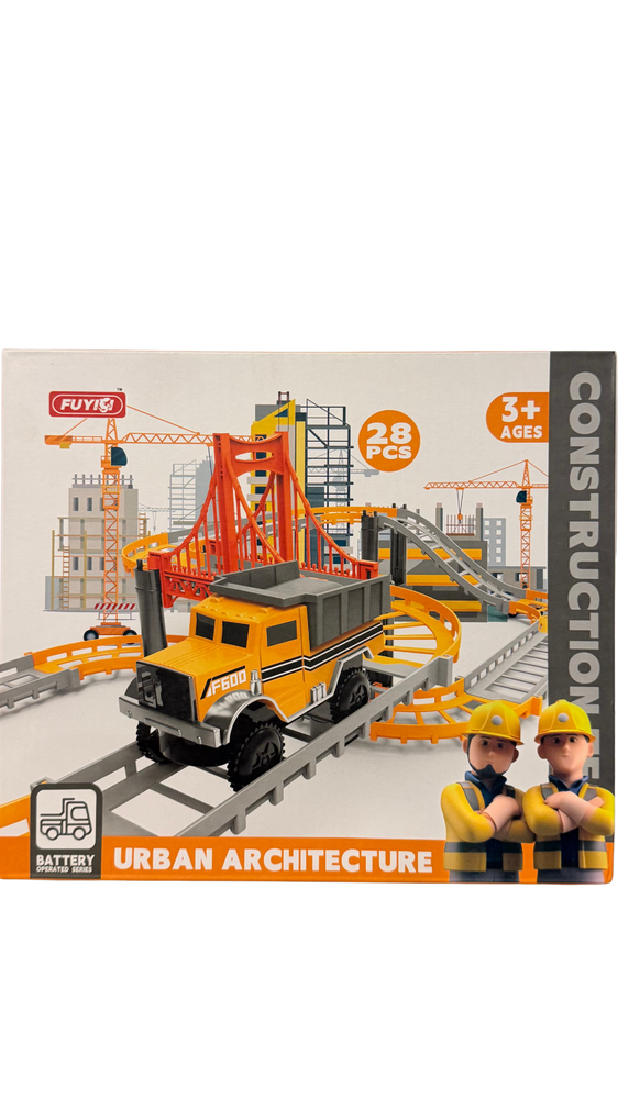Set de construcție Urban Architecture – camion și traseu (28 piese)
