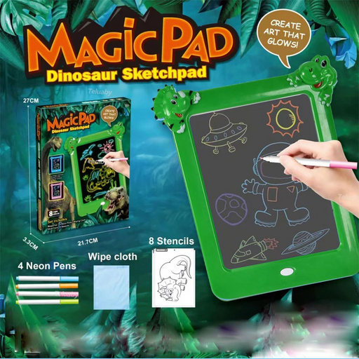 MagicPad Dinosaur Sketchpad – Tablă Interactivă cu Lumină Neon