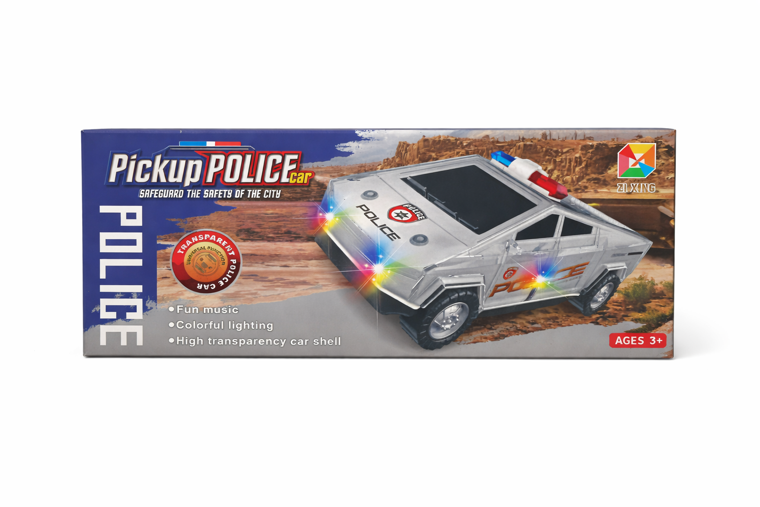Mașină de poliție de jucărie cu lumini și sunete – Pickup Police Car
