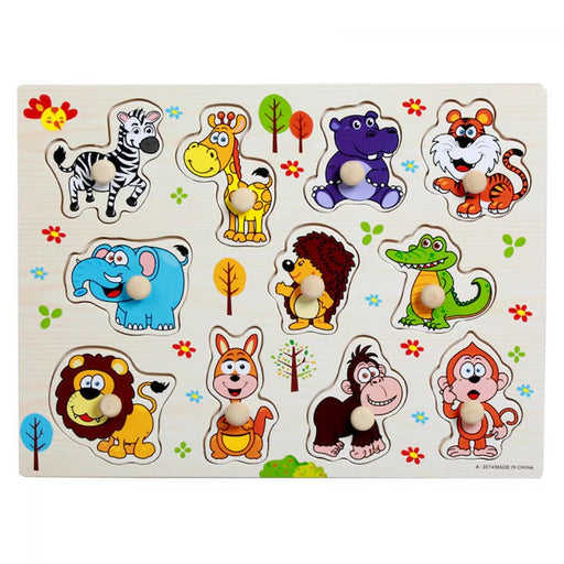 🧩 Puzzle din Lemn cu Animale – Joc Educativ pentru Copii