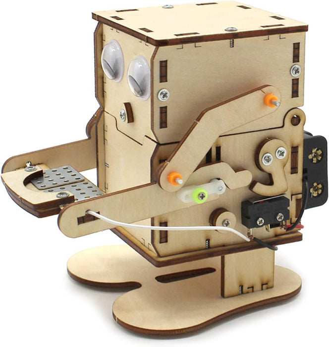 Robot Educativ DIY din Lemn – Kit Asamblare STEM pentru Copii