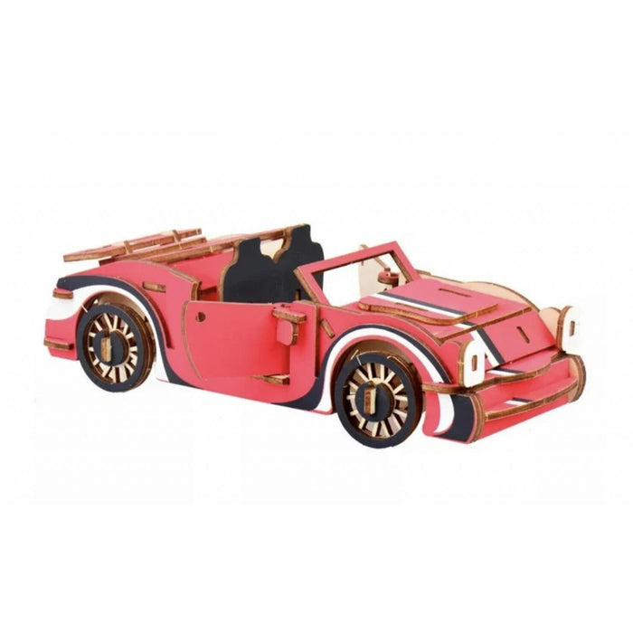 🚗 Puzzle 3D din Lemn – Mașină Sport Retro „Chariot of Fire” (54 piese)