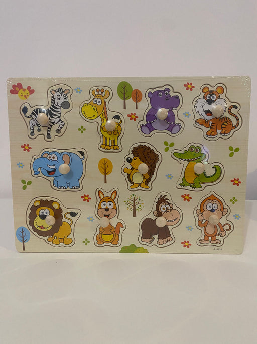 🧩 Puzzle din Lemn cu Animale – Joc Educativ pentru Copii